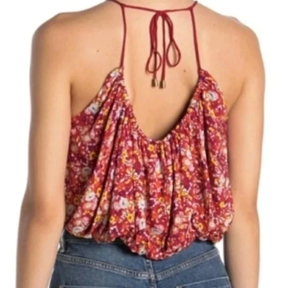 Free People Daisy Babe Floral Halter‎ Crop Too NWT Size S